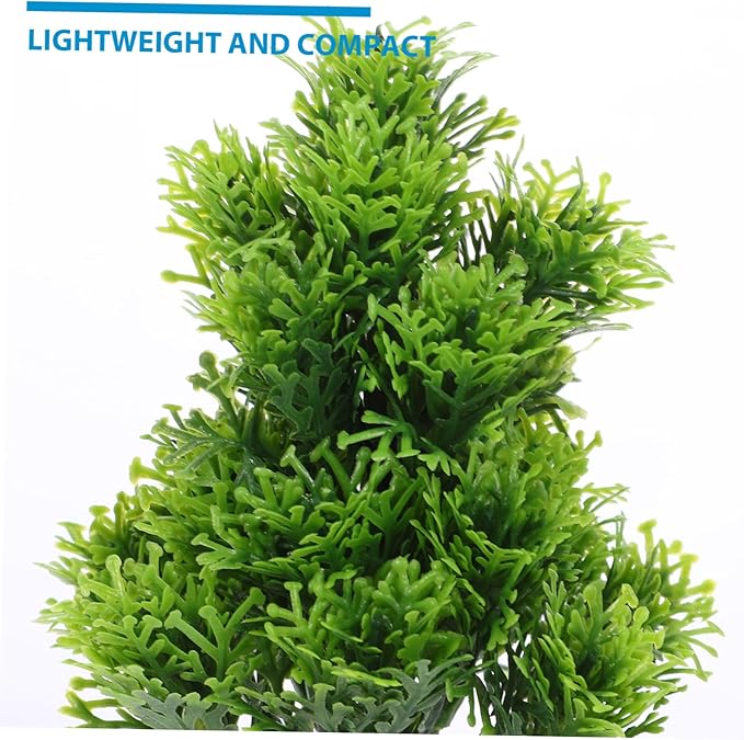 1pc Lifelike Christmas Tree Aquatic Plants for Fish Tank Decor Aquarium Landscaping Vivid Fake Water Plants for Home Desktop Aquarium Decoration
