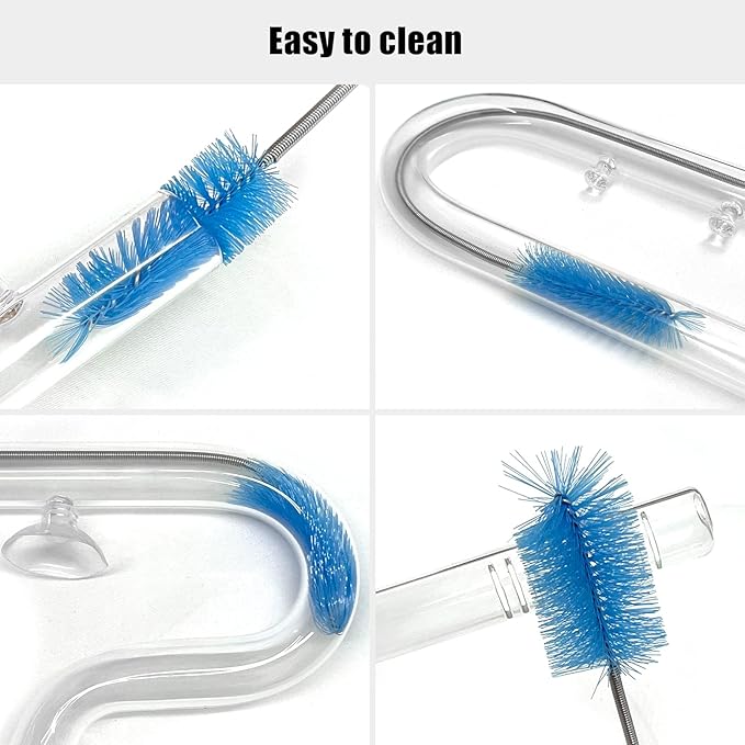FZONE 20mm Aquarium Glass Lily Pipe Kits with Lily Inflow Lily Outflow and Brush for 3/4" ID (19/25mm) Tubing