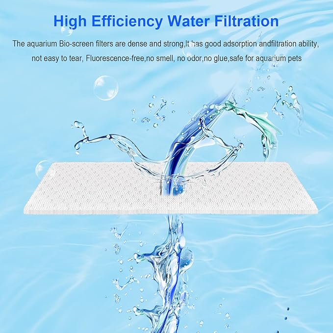 Bio-Screen for Fluval C3 Power Filter, 6-Pack Aquarium Filter Media, Bio Stratum Replacement Parts Aquaclear Canister Aquarium Fish Tank Biological Filter Media
