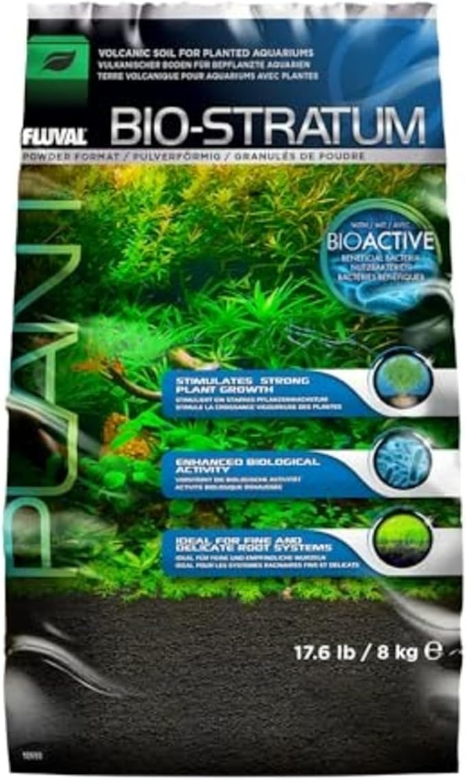 Fluval 12698 Natural Mineral-Rich Volcanic Soil Bio Stratum for Planted Tanks, 17.6 lbs. - Aquarium Substrate for Healthy Plant Development, Growth, and Color