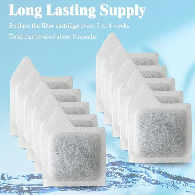 NEWKE 10 Pack XS Replacement Filter Cartridges for Tetra Whisper Extra Small Fish Tanks Filter, Extra Small Activated Carbon Replacement Cartridge for Aquarium Kits up to 3 Gallons