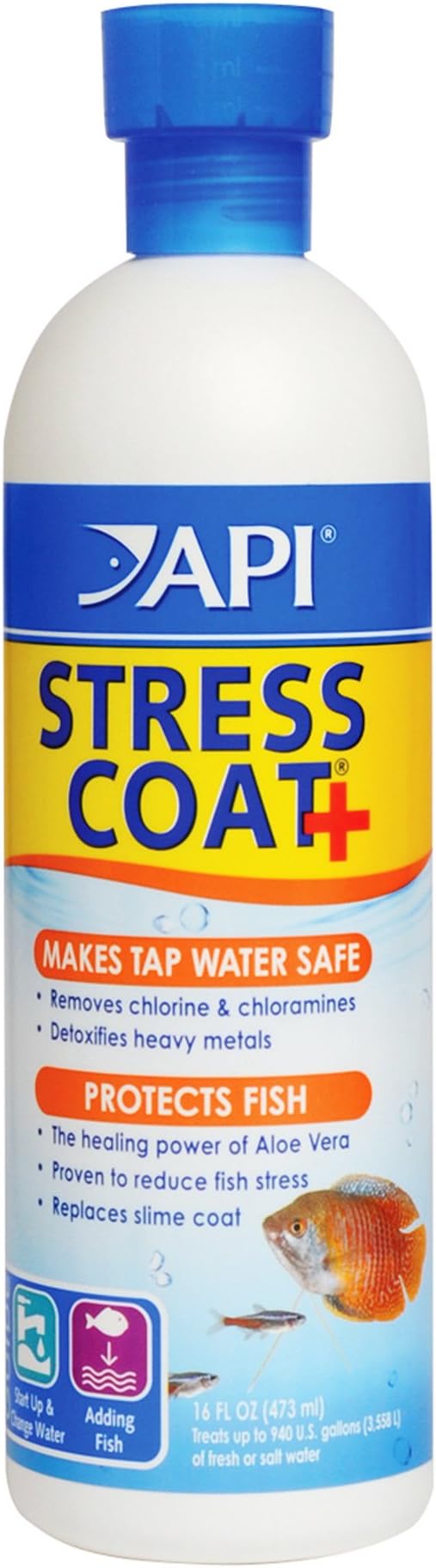 API Co2 Booster Freshwater Aquarium Plant Treatment and API Stress Coat Aquarium Water Conditioner 16 oz Bottles Aquarium Bundle