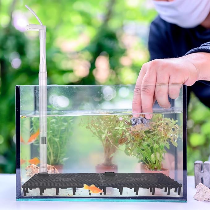 24pcs Undergravel Filter Aquarium Divider Tank (5.7'' x 5.7'') Under Gravel System for Clean Water with 6 Uplift Tube for Fish Tank Separation Bottom Filtration & DIY Aquascaping