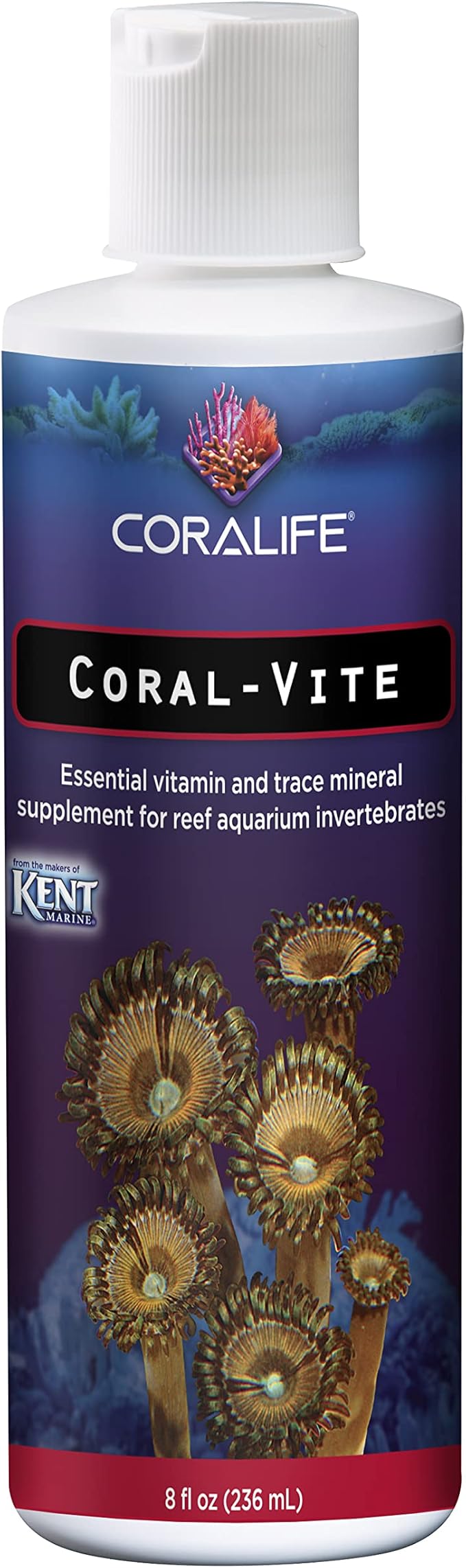Coralife Saltwater Fish Tank Aquarium Coral-Vite Liquid Essential Vitamin and Trace Mineral Supplement For Reef Aquariums, 8 oz