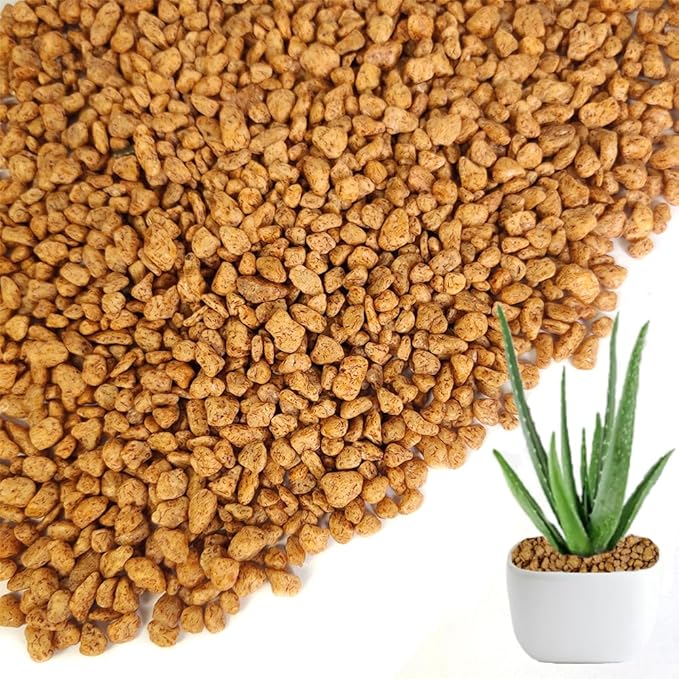 HappyFiller 2-5mm Decorative Succulent Cactus Gravel,Terrarium Small Rocks,Indoor Plants Orchid Soil Cover Stones,Candle Holder Vase Filler Decor Pebbles,0.88 LB Brown