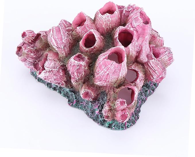 DOITOOL Lifelike Coral Reef Aquarium Ornament Realistic Resin Coral Decoration for Fish Tank Stunning Underwater Landscape Layout for Freshwater Aquariums Rosy
