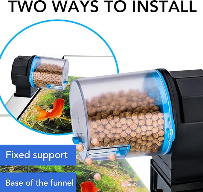 Jerys Automatic Fish Feeder, Automatic Fish Food Dispenser Keeps Food and Dry for Aquarium Daily