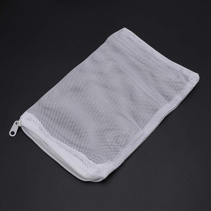 5 Packs Aquarium Filter Bags High Flow Biochemical Mesh Bag with Zipper Reusable Fish for Tank Filtration Bag Multi Size Aquarium Heater Light Thermometers Gravel Sand Decorations