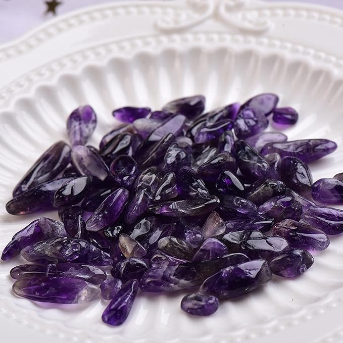 50/100g Natural Stone Gravel Crystal Quartz Mineral Agate Specimen Gemstone Home Aquarium Decoration,Purple Teeth,100g