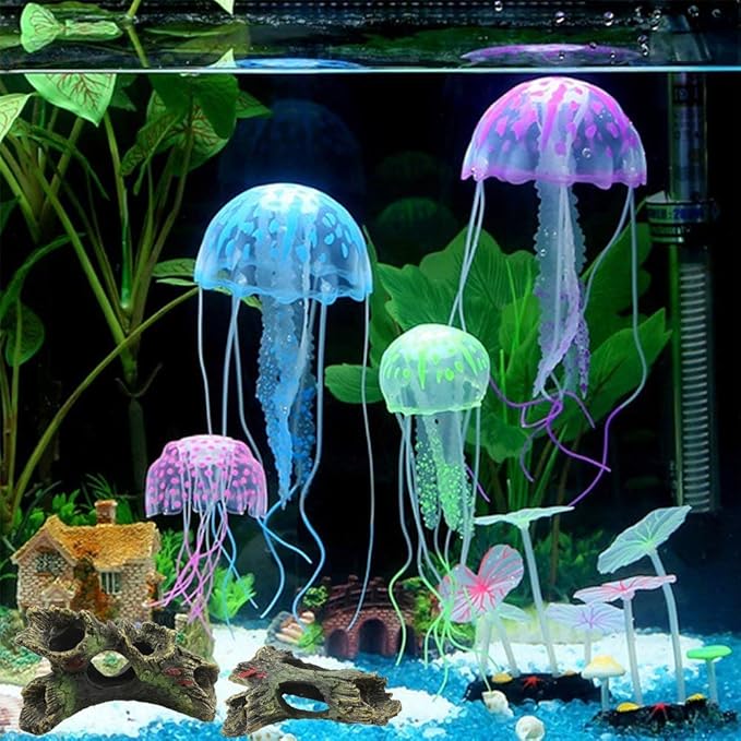 DoubleWood 2 PCS Decaying Trunk Betta Fish Driftwood Resin Crafts Ornament with Holes & Aquarium Caves Fish Tank Wood Decor