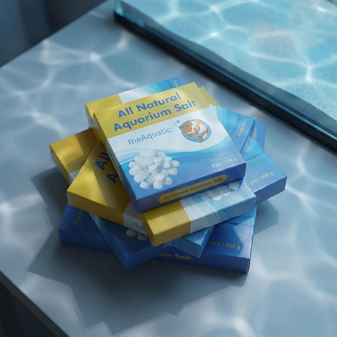Premium Aquarium Salt, Aquarium Salt Freshwater Tablets for Aquarium Water Treatments Essential Supplies (40 Tablets)