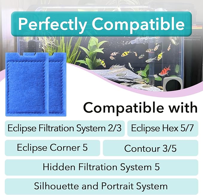 16 Pcs Rite-Size Z Filter Cartridges Compatible with MarineLand Eclipse Filtration Systems - Replacement for Aquarium Rite-Size Z Filter Cartridge