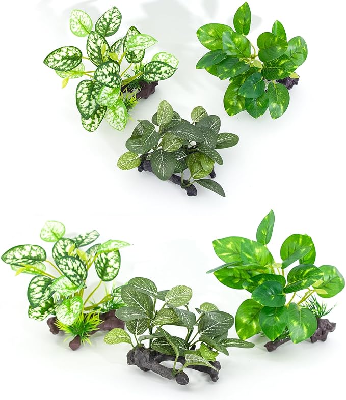 3PCS Artificial Fish Tank Plants Silk Aquarium Plants for Betta Fish
