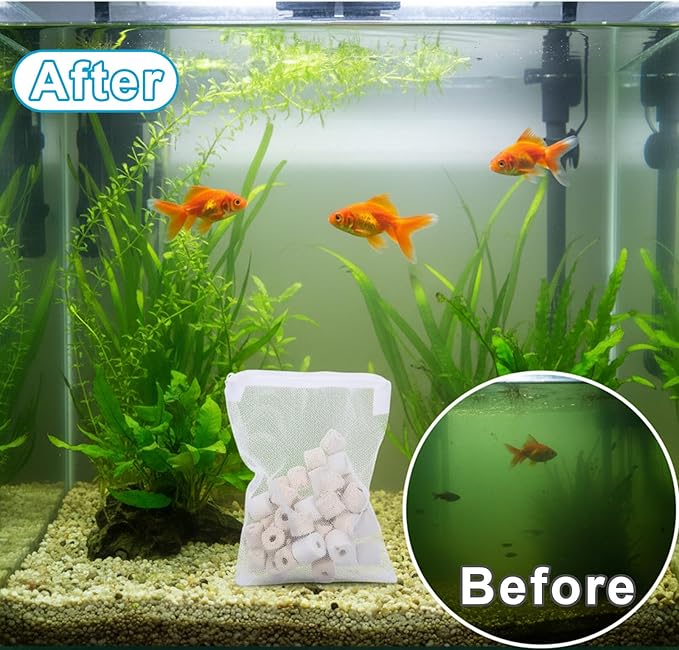 10 Pcs Media Bags for Aquarium with Zipper, 7.8 X 5.9 Inch Fish Tank Fine Mesh Bag for Fish Tank Activated Carbon, Ceramic Rings