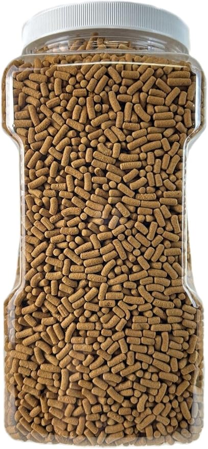 Koi 7/16" x 5/32" 28% Protein Floating Sticks for Koi, Goldfish, All Pond Fish, All Aquatic Turtles...WL 2-lbs 6oz Lg Jar