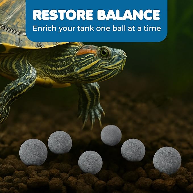 SunGrow Calcium-Rich Energy Balls, Fish Tank Cleaning Aid, Calcium Ball for Betta, AquariummDecor, Fish Activity Booster, Energy Source for Fish, Breeding Support, Betta Tank Accessories, 30 pcs