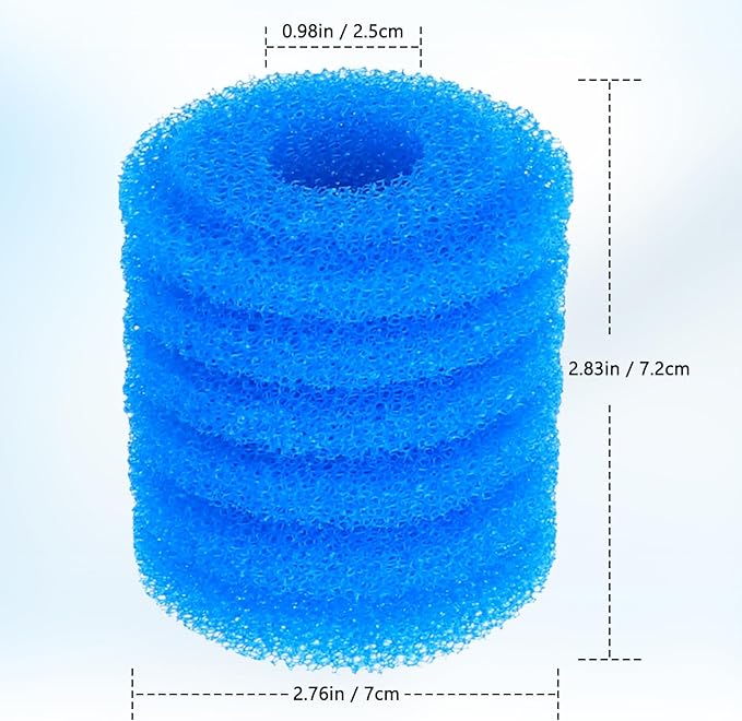 fishkeeper Bio Filter Sponge for Aquariums - 4 Pack, Washable and Reusable, Replacement Biological Filter Sponge Media for Fish Tanks