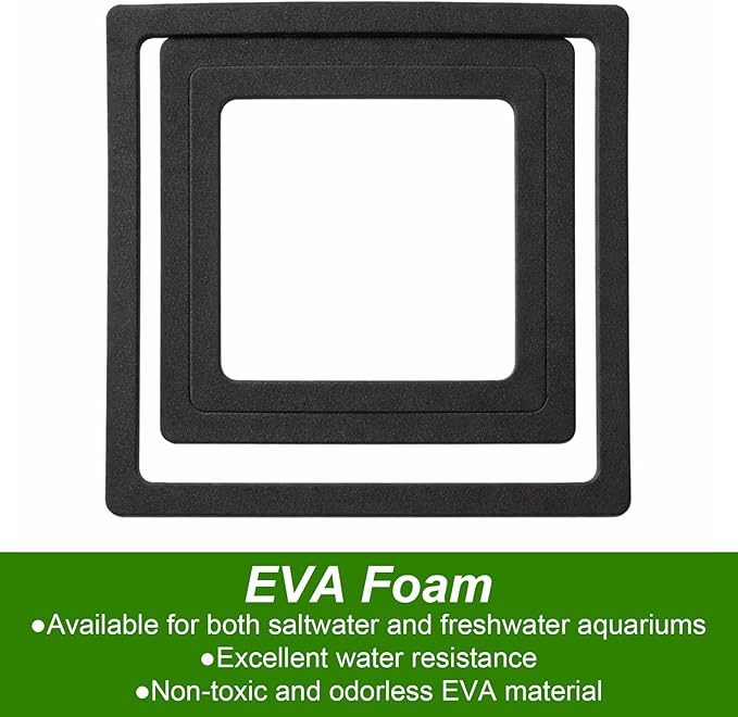 6 Pcs Aquarium Floating Plant Corral, Round & Square Fish Feeding Rings, EVA Fish Tank Accessories for Betta and Small Fishs, Floating Plant Barrier & Feeder Set with 2 Feeding Forks (Black)