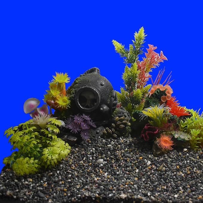 Nobby Coral Stone with Plants Aquarium Ornaments, 19 x 15 x 15 cm