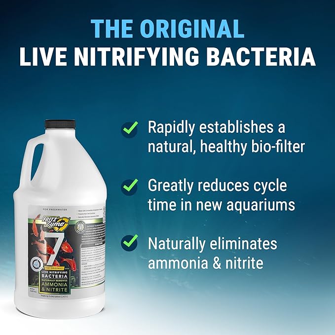 Fritz Aquatics FritzZyme 7 Live Nitrifying Bacteria Naturally Removes Amonia & Nitrite for Freshwater Fish (64-Ounce)