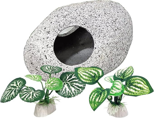 Fish Aquarium Decorations Cave Hide with Viewing Window for Betta Fish Tank Decor