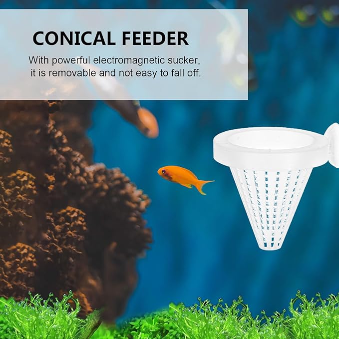 Beaupretty 10pcs Cone Worm Feeder Cups with Suction Cups, Plastic Bloodworm Feeding Funnels for Aquarium Fish, Suitable for Automatic Fish Feeding in Home and Professional Aquatic Tanks