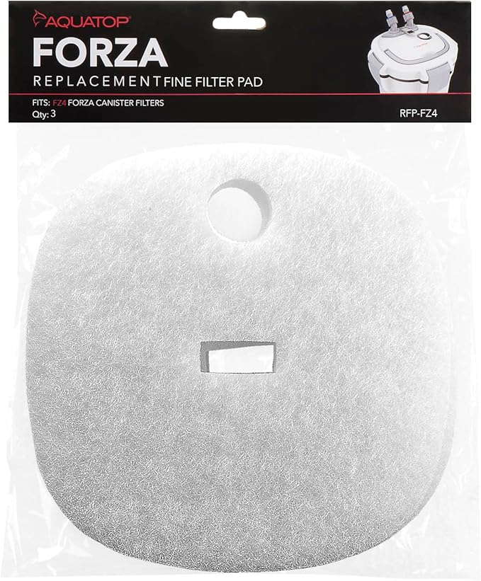 Aquatop Replacement White Filter Pads, 3 Pack – Fits Aquatop’s Forza FZ4 Canister Filters, Aquarium Filter Refills, Keeps Water Crystal Clear, Fish Filter Cartridge for Dirt & Debris