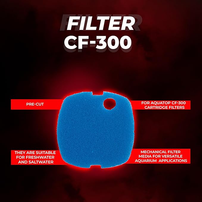 Aquatop Replacement Coarse Filter Sponge for Aquarium Filters RCP-CF300 – Enhanced Mechanical Filtration – Easy to Use and Install