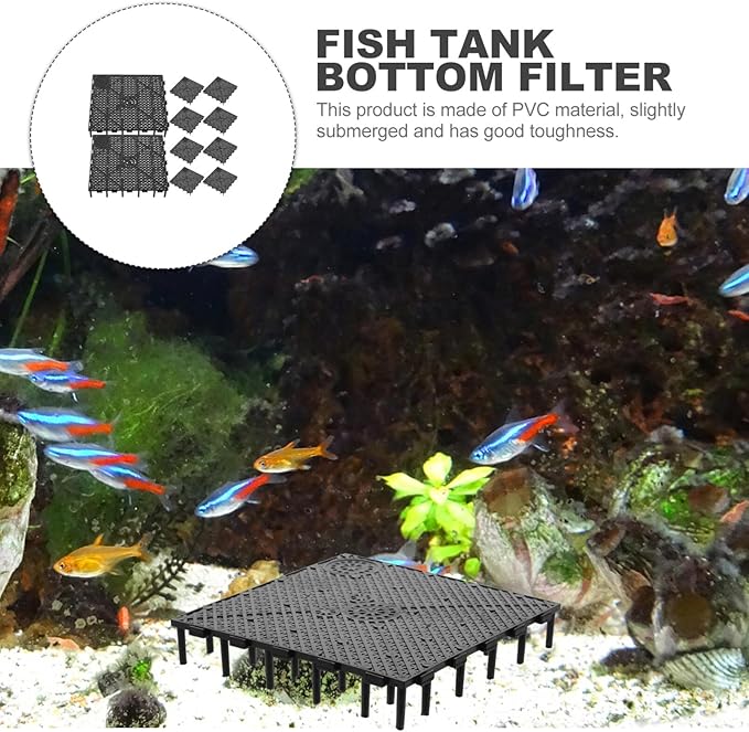 Scicalife Fish Tank Bottom Filter Plate 5.9X5.9 Inch PVC Undergravel Filter Board Water Permeable Aquarium Separator for Large Dragon Fish Breeding and Marine Tanks