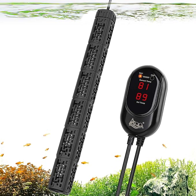 AQQA Fish Tank Heater,Aquarium Heater 50W 150W 250W 400W 500W 800W for 3-220 Gal,Set Temperature 59℉-93℉ Temperature Accuracy,Out of Water or High Temperature Automatic Power Off (800W to 120-220 gal)