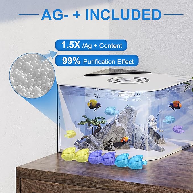 10PC Humidifier Cleaner Fish Universal Humidifier Tank Cleaner Cleaner(Blue Yellow Purple)