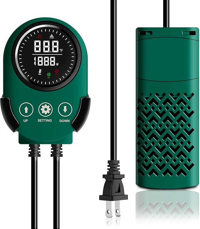 300W Smart Aquarium Heater Submersible with Variable-Frequency Energy Savings, Dual Probes for Leaving Water Automatically Stop, PTC Tech for Overheat Protection, Adjustable for Freshwater, Saltwater