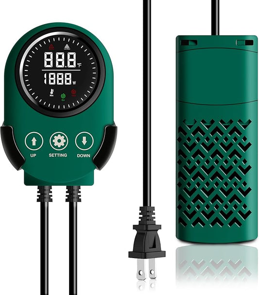 300W Smart Aquarium Heater Submersible with Variable-Frequency Energy Savings, Dual Probes for Leaving Water Automatically Stop, PTC Tech for Overheat Protection, Adjustable for Freshwater, Saltwater