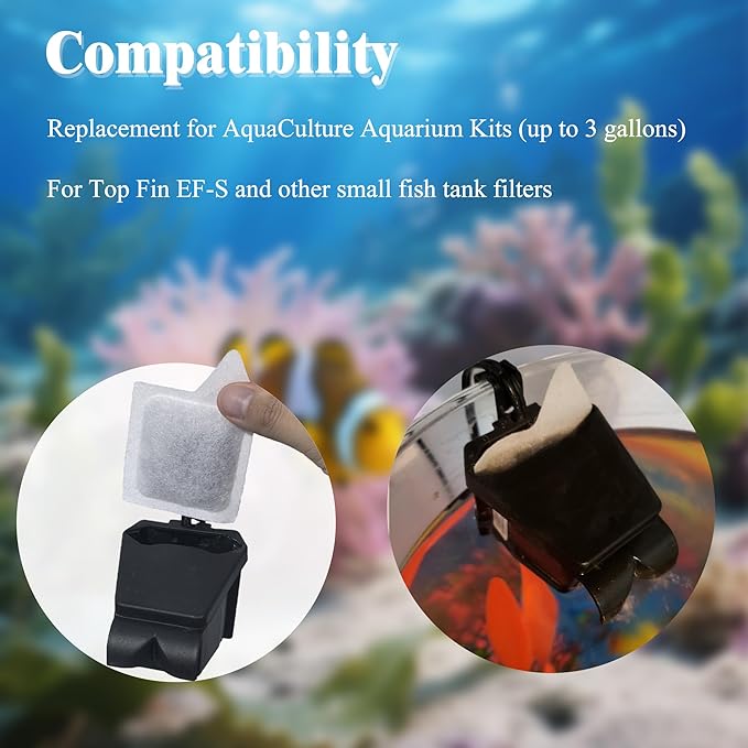 NEWKE 10 Pack XS Replacement Filter Cartridges for Tetra Whisper Extra Small Fish Tanks Filter, Extra Small Activated Carbon Replacement Cartridge for Aquarium Kits up to 3 Gallons