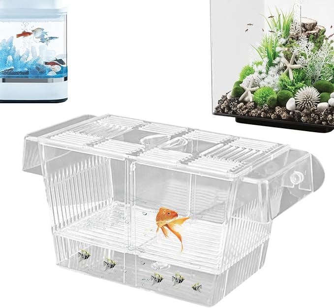 Fish Breeding Box - Fish Tank Divider Acclimation Box, Acrylic Hatchery Incubator Fish Tank | Fish Tank Breeder Box, Baby Fish Tank for Baby Fishes, Shrimp, Clownfish, Guppy, Aggressive Fishes
