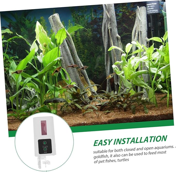 GALPADA Automatic Fish Feeder Timer with Feeding Ring for Aquarium and Turtle Tank Fish Tank Feeding Supplies for Vacation and Daily Use Smart Electric Feeder and Turtles