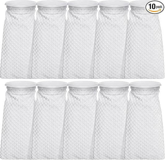 TOPZEA 10 Pack 4 Inch Ring Filter Socks 150 Micron, 3D Honeycomb Aquarium Filter Bag for Saltwater Freshwater Fish Tank, Ponds, Use in Sumps/Overflows, Aquarium Filter Accessory, 9.8 Inch Long