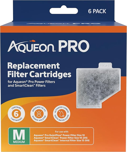 Aqueon PRO Replacement Filter Cartridges Medium 6 Pack