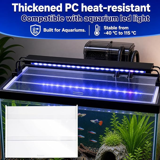 【Sliding】 10 Gallon Aquarium Lid Heat-Resistant PE, Set 1 Pcs 19.33 x 9.65 x 0.16 Inch for 10 Gallon Fish Tank Lid with Handle, Clear,Heat-Proof/Warp-Proof