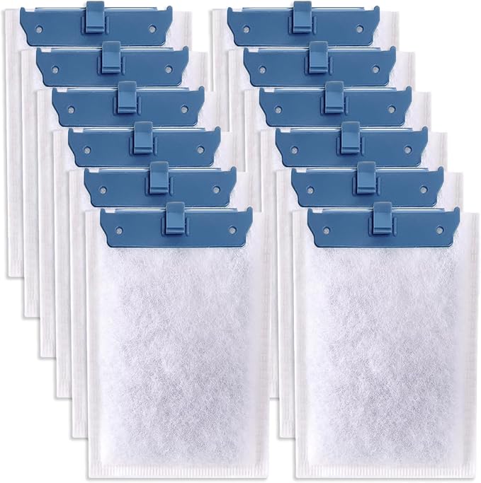 Pryitier 12 Pack Filter Cartridge Compatible with Whisper Bio-Bag Filters 10i/IQ10/PF10, Medium Replacement Filter Cartridges for Aquariums Compatible with ReptoFilte 20 gallons (90 GPH)