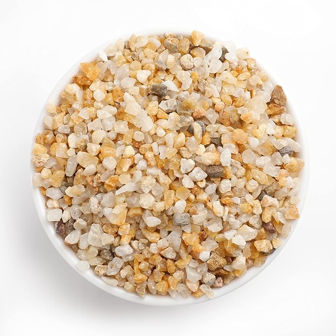1/8 inch-1/5 inch Coarse Silica Sand Stones, Boniosz 5lb Succulent and Cactus Bonsai Rocks Small Decorative Pebbles for Terrariums, Fairy Gardening, Top Dressing, and Houseplants