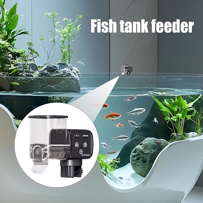 Fish Feeder for Aquarium - Smart Precise Feeding Dispenser | Aquarium Automatic Feeder,for Betta Turtle Pellet Vacation Weekend Day Traveling Pond