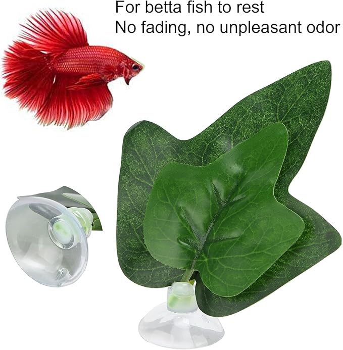 Tnfeeon Betta Fish Hammock, Betta Bed Leaf Hammock, Plastic, Resting & Breeding, Aquarium Decor