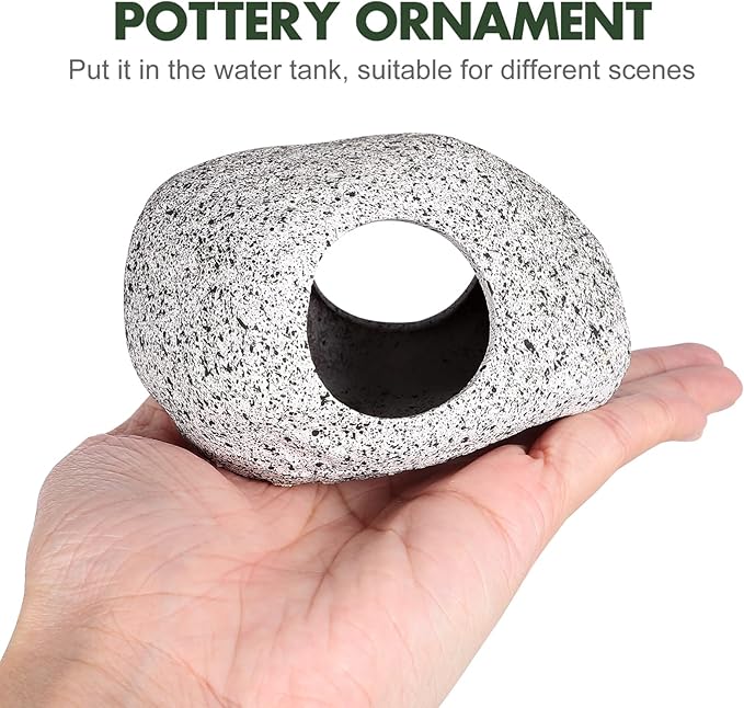 Cichlid Caves for Aquarium - Hideaway Rock Cave with Fish Tank Plants for Betta Shrimp Cichlid Hiding Breeding, Underwater Plastic Plant Aquatic Decor