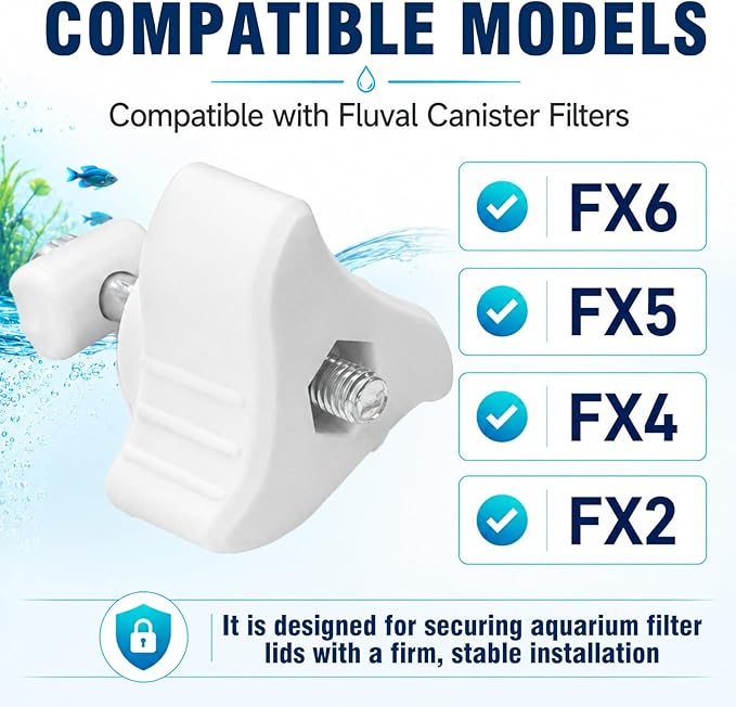 Filter Tank Lid Fastener Replacement Parts Compatible with Fluval FX2 FX4 FX5 FX6 Aquarium Canister Filter (4 PCS)