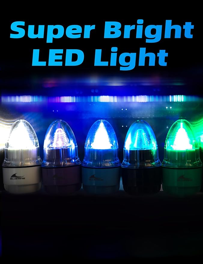 BLUEWING Upgraded Bell Deep Drop Light 3X-5X Brighter LED Underwater Swordfish Fishing Light Super Bright Fishing Flasher