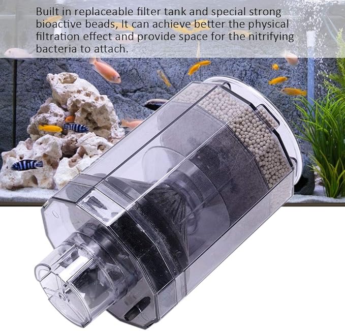 JTLB Fish Complete Aquarium External Canister Filter 16×9×9 Multi Functional Aquarium Filter Bucket Round Shape Fish Automatic Suction Cleaner