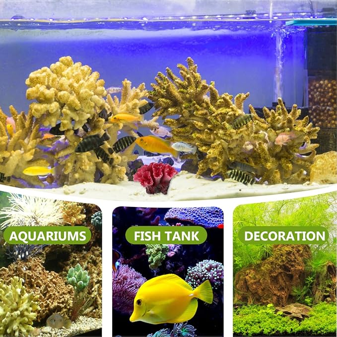 balacoo Artificial Coral Aquarium Decor Realistic Resin Rockery Decoration for Fresh and Saltwater Fish Tanks Easy to Clean Fake Coral Reef Ornament for Fish Tank Landscaping 2.75X2.36X1.96In