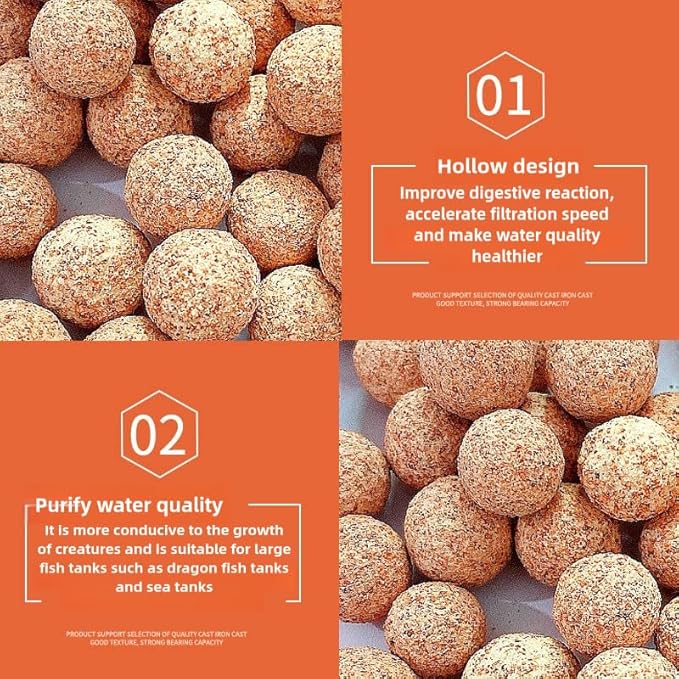 bio Balls for Aquarium Filter Media Pond Filter Material Ceramic Ring Aquarium for Fish Tank Media Bags Hollow Material Accessories (2.2, Pounds)