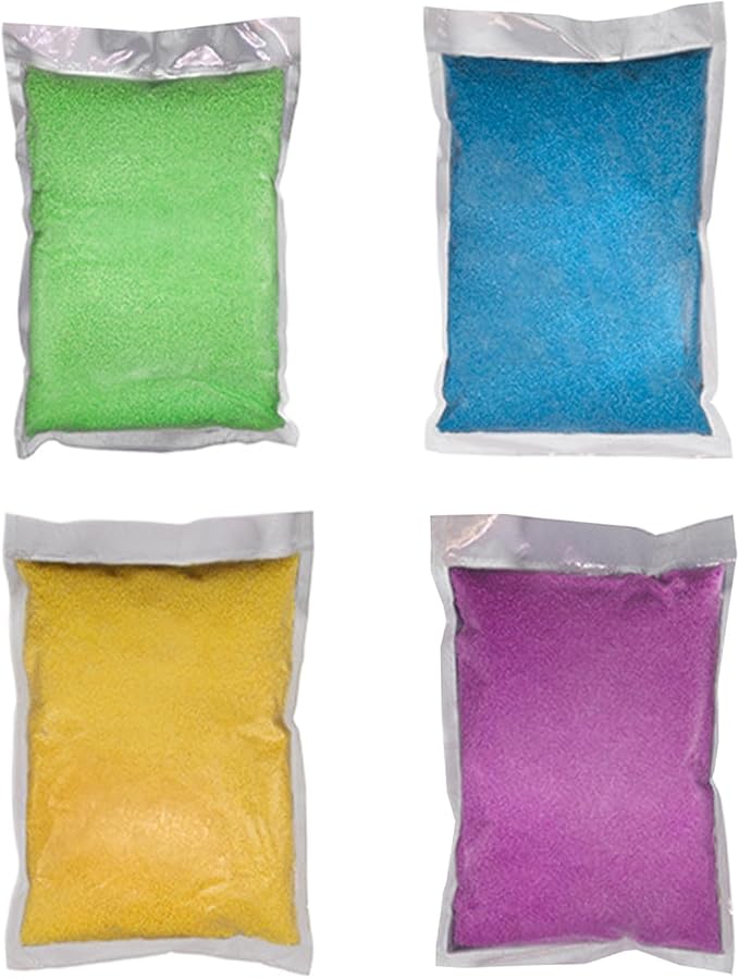 4Pcs Glow in the Dark Sand Reusable Luminous Aquarium Sand DIY Decorative Gravel for Home Fairy Garden, Random Color